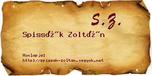Spissák Zoltán névjegykártya
